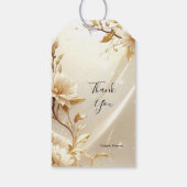 Étiquette cadeau Fleurs Blanches et Dorées (Dos)