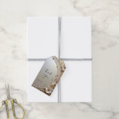 Étiquette Cadeau Fleurs Blanches Modernes Perles (Avec de la ficelle)