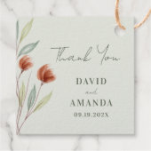 Étiquette-cadeau Fleurs d'aquarelle vert pastel (Dos)