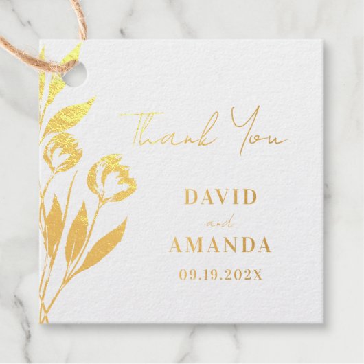 Étiquette-cadeau Fleurs d'aquarelle vert pastel (Devant)