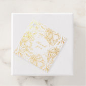 Étiquette-cadeau Fleurs dessinées à la main avec un feuillet d'or v (Avec boite)