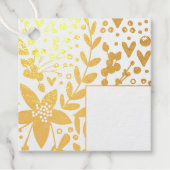 Étiquette-cadeau Fleurs Festives Véritables De Huile D'Or (Devant)