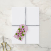 Étiquette cadeau Fleurs Roses et Blanches (Avec de la ficelle)