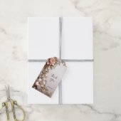 Étiquette cadeau Fleurs roses et blanches douces (Avec de la ficelle)