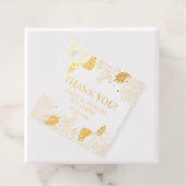 Étiquette-cadeau Fleurs tropicales et cadre feuille (Avec boite)