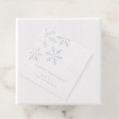 Étiquette-cadeau Flocon de neige classique Fêtes Argent (Avec boite)
