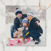 Étiquette-cadeau Flocon métallique de Noël Photo client Noël (Dos)