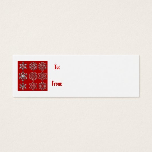 Étiquette cadeau flocons d'argent (Devant)