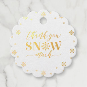 Étiquette-cadeau Flocons de neige de merveilleux hiver Merci Favori