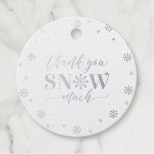 Étiquette-cadeau Flocons de neige de Wonderland en papier métallisé