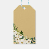 étiquette cadeau floral blanc en ivoire bleu marin (Dos)