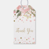 Étiquette cadeau florale aquarelle or rose (Devant)