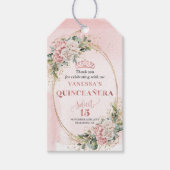 Étiquette cadeau florale boho eucalyptus rose tend (Devant)