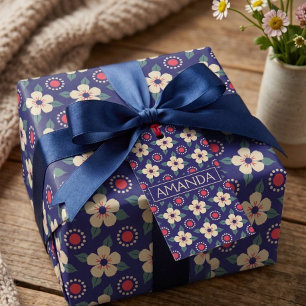 Étiquette cadeau florale vintage personnalisée ave
