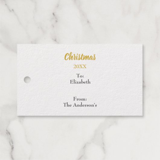 Étiquette cadeau Foil minimaliste (Verso (horizontal))