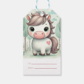 Étiquette Cadeau Forêt de Poney avec Amour (Dos)