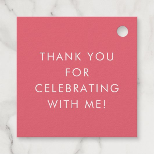 Étiquette-cadeau Fun XOXO Rose Ado Party Sweet 16 VRAI FOIL (Dos)