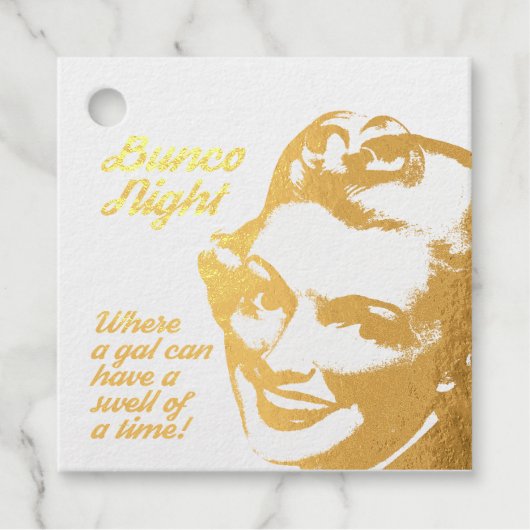 Étiquette-cadeau Funny Bunco Player Retro Vintage (Devant)