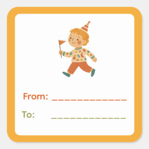 Étiquette Cadeau Garçon de Cirque