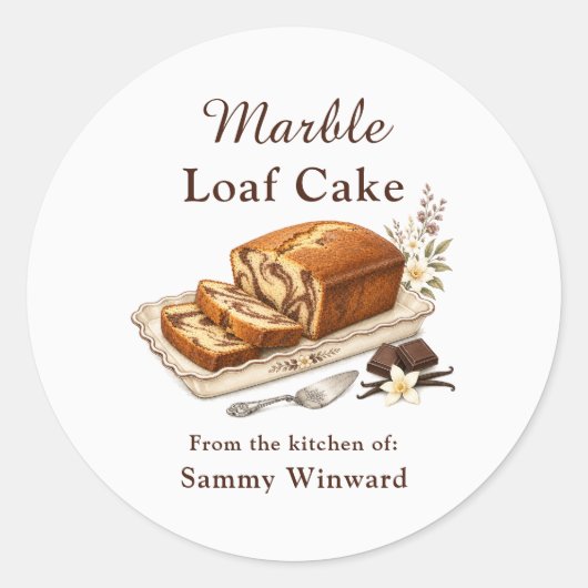 Étiquette Cadeau Gâteau Marbré (Devant)