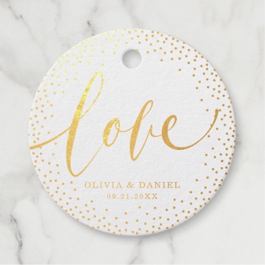 Étiquette-cadeau Glam parties scintillant calligraphie moderne mari (Devant)