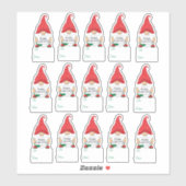 étiquette cadeau gnomes de Noël (Feuille)