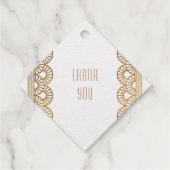 Étiquette-cadeau Gold Art Déco Gatsby Style Mariage personnalisé (Dos)