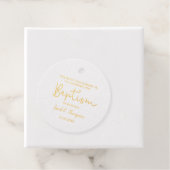 Étiquette-cadeau Gold Custom Modern Script Nom bébé garçon baptême (Avec boite)