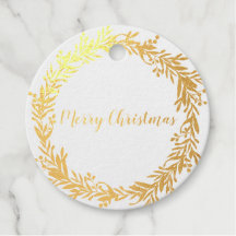 Gold Foil Holly Berry Wreath Joyeux Noël
