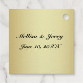 Étiquette-cadeau Gold Foil Merci Mariage Couple Ajouter un nom (Dos)