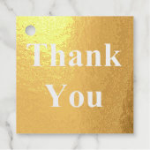 Étiquette-cadeau Gold Foil Merci Mariage Couple Ajouter un nom (Devant)