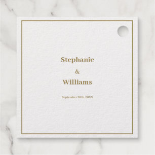 Étiquette-cadeau Gold White Elegant Mariage minimal moderne