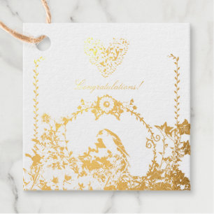 Étiquette-cadeau Goldfinch Spring Garden Crème de mariage horizonta