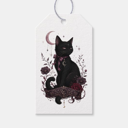 Étiquette cadeau gothique Black Cat (Devant)