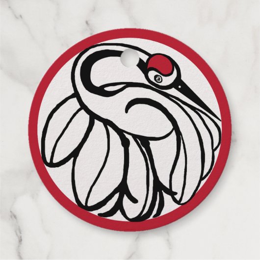 Étiquette-cadeau Grue japonaise Tancho (Dos)