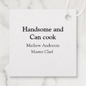 Étiquette-cadeau Handsome et peut cuisiner ajouter nom maître chef  (Dos)
