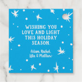 Étiquette-cadeau Happy Hanoukka Brush Script Nom personnalisé (Dos)