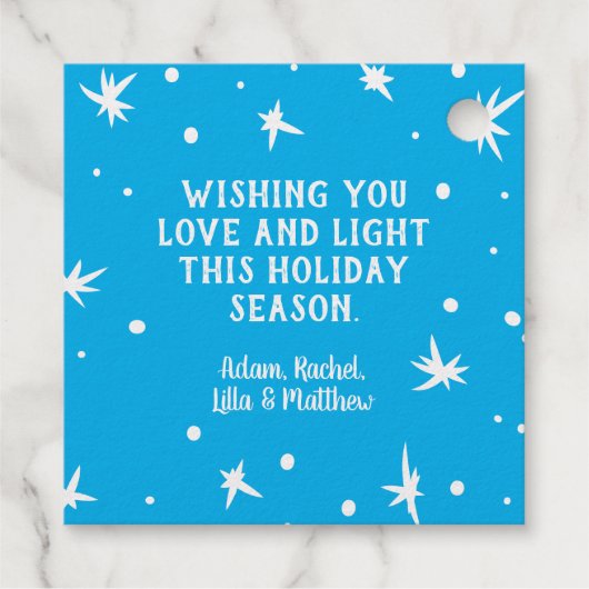 Étiquette-cadeau Happy Hanoukka Brush Script Nom personnalisé (Dos)