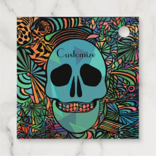 Étiquette-cadeau Hippie Crâne Halloween Thunder_Cove