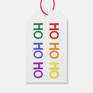 Étiquette cadeau Ho Ho Ho arc-en-ciel