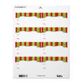 Étiquette cadeau Holly Striped (Feuille entière)