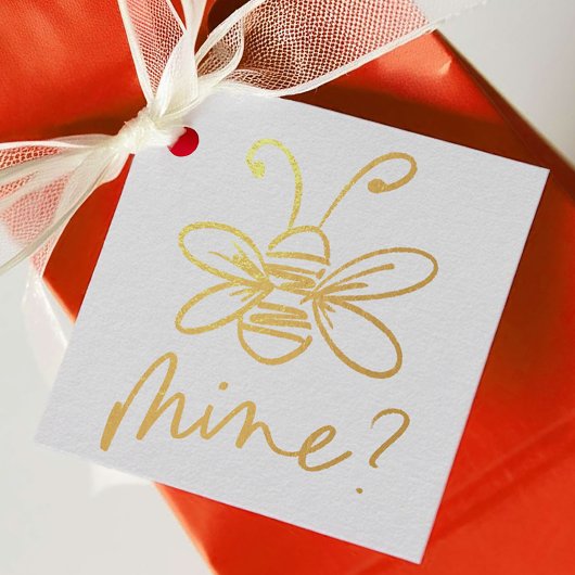 Étiquette-cadeau Illustration de la mine d'abeilles Saint-Valentin