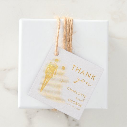 Étiquette-cadeau Illustration Mariée et Salle Faveurs mariage (Avec boite)