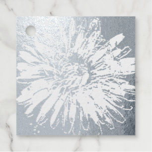 Étiquette-cadeau Impression Dandelion Argent