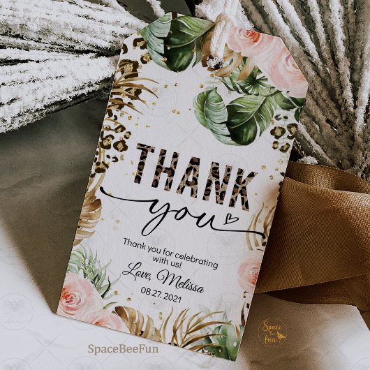 Étiquette cadeau imprimé safari léopard Enclos pou