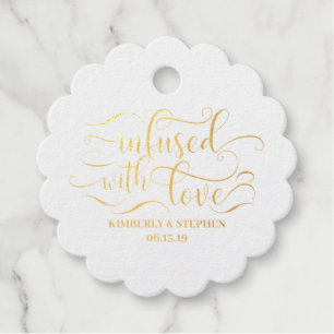 Étiquette-cadeau Infusé Avec Mariage Amoureux