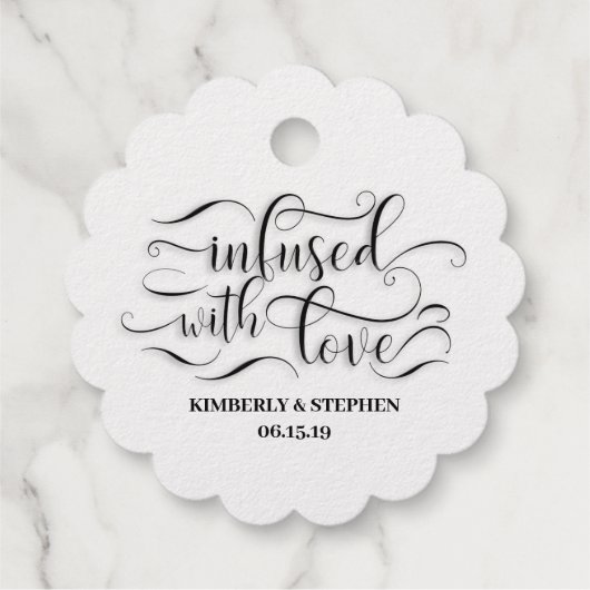 Étiquette-cadeau Infusé Avec Mariage Amoureux (Dos)
