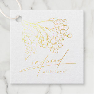 Étiquette-cadeau Infusé Par L'Amour Calligraphie Élégant Art De Lig
