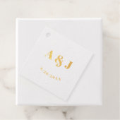 Étiquette-cadeau Initiales et date de l'engagement (Avec boite)
