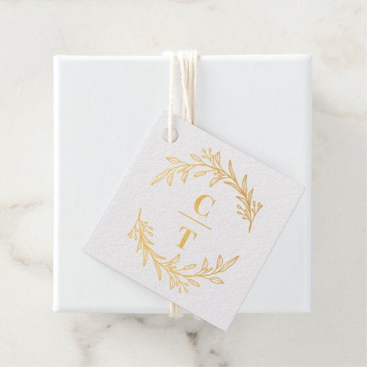 Étiquette-cadeau Initiales fantaisie FOIL Monogramme Mariage Favori (Avec boite)